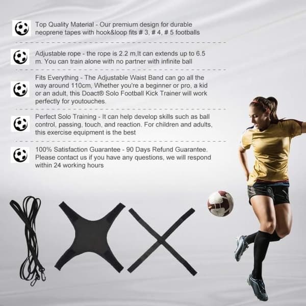 Justerbart fotbollsträningsbälte - ZGEER - Elastiskt - Svart - Unisex