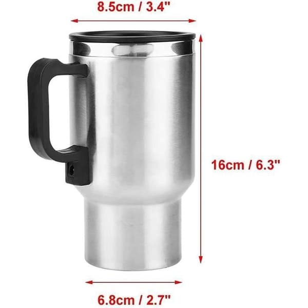 TRAHOO Elkedel - 12V - Rustfrit Stål - 450ml - Hold Varm