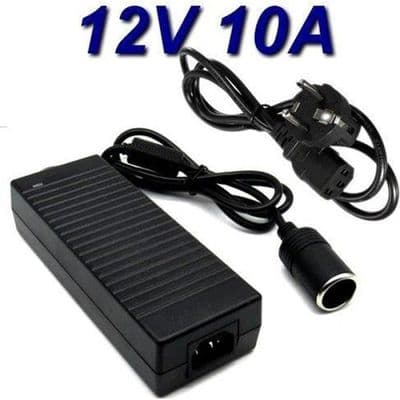 Strømadapter - TopCharger - AC 220V til DC 12V lader - 10A - 120W - Kabel inkludert