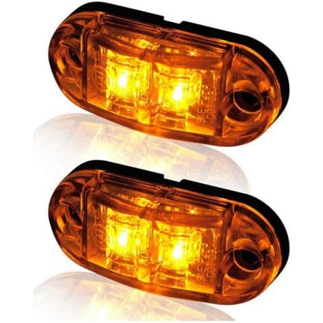 10 x 2 LED sidemarkeringslys 12/24V LED trailer sidemarkeringslys sideadvarselslys gult lys til lastbil autocamper campingvogn