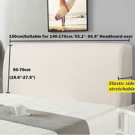 Strekkbart sengegavlstrekk 150-170 cm – Elastisk beskyttelse for flate og lett buede sengegavler – Polyester og spandex