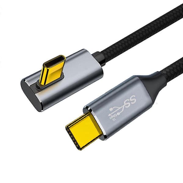Type A UC-064-LP-2.0M 90 Graders Lavprofil Vinklet USB3.1 Type-C Han til Han 10Gbps Datakabel