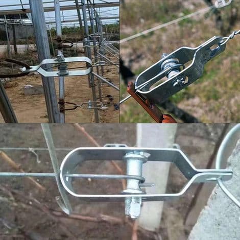 10 stk. 90 mm hegnstrammere, pigtrådstrammere, galvaniserede ståltrådsnetstrammere til trådnet eller anden tråd, sølv
