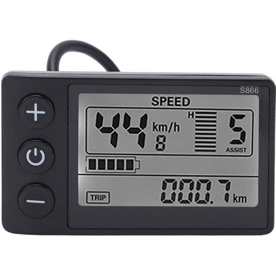 Zerone LCD Display Måler til Elcykel S866 Elcykel LCD Display Måler 24V 36V 48V Kontrolpanel med