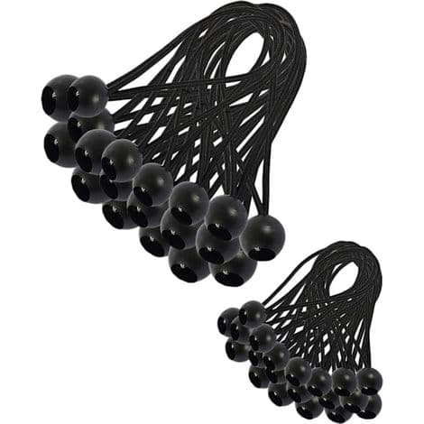Elastisk bungee-lina, 30 elastiska bungee-linor, elastisk boll, presenningsspännare, tältgummi (200 och 150 mm)