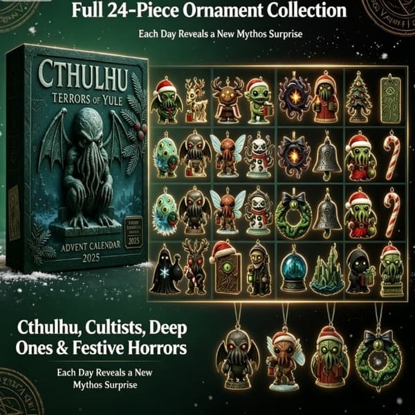 Cthulhu Yule Skräck Julkalender 2026, 24 Dagar Läskig Julnedräkning Prydnadsset