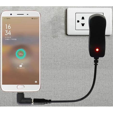 (2-pak - Micro) 90 graders DC 5.5x2.1mm til Micro USB 5V DC strømopladningsstik til mobiltelefon, tablet, MP3-afspiller og Micro USB-enhed