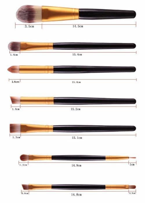 Sæt med 20 øjenmakeupbørster, blendingbørste til øjenskygge, makeupbørstesæt i