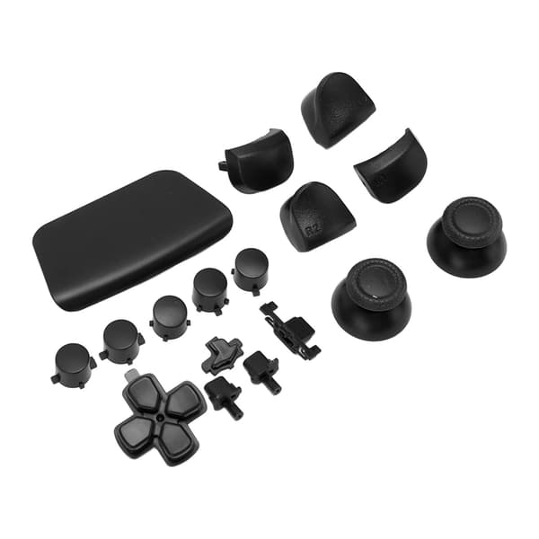 16 stk. erstatningsknapper for PS5-spillkontroller, erstatningsknapper for tommel og avtrekker for PS5-kontroller, svart