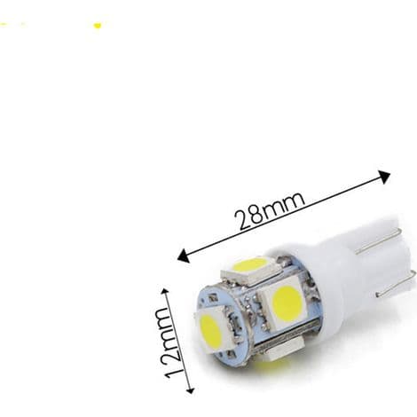 10 stk gule lys, T10 w5w LED 5050SMD 12v DC 10 stk