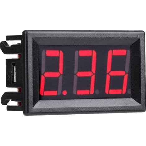 DC 0-10A digitalt display til kabler, 0,56 tommer rødt panel