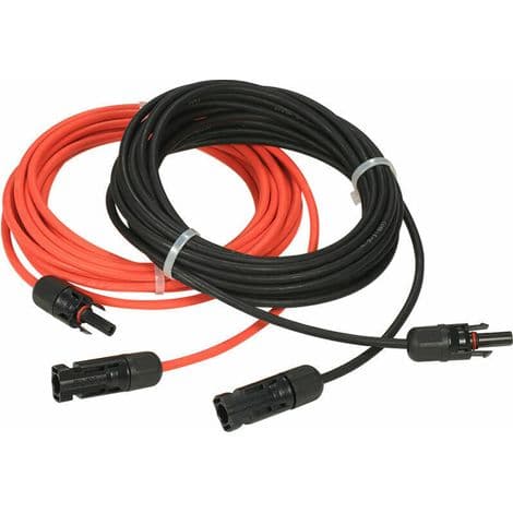 Forlængerkabel til solpanel med MC4-stik, rød + sort par, 14AWG 4m