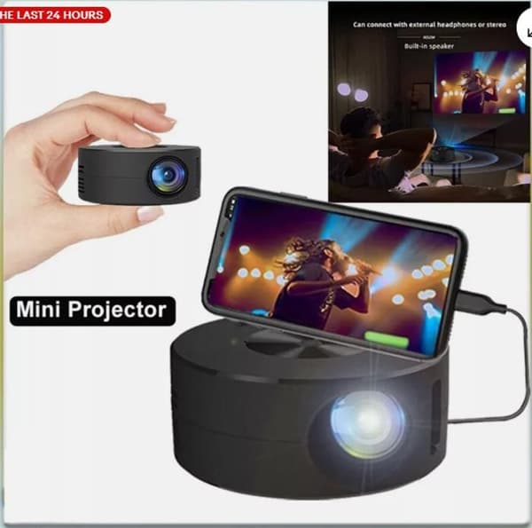 Mini bærbar WiFi LED-projektor hjemmebiograf Android TV Bluetooth USB 1080P