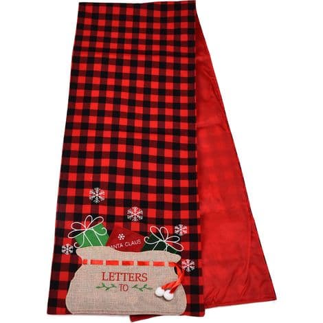 Rød og sort ternet flanneldug, elegant til juledekoration