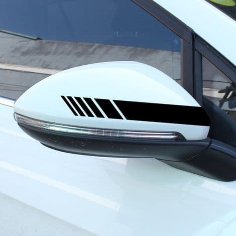 PCS Reflekterende Bil Bakspeil Klistremerke, Bil Bakspeil Refleksstripe, Tilpassede Bil Side Stripe Klistremerker (Svart)