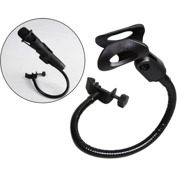 Mikrofonstativ, fleksibelt skrivebordsmikrofonstativ med solid bordklemme, 3/8\" til 5/8\" skrueadapter, 360° justerbart