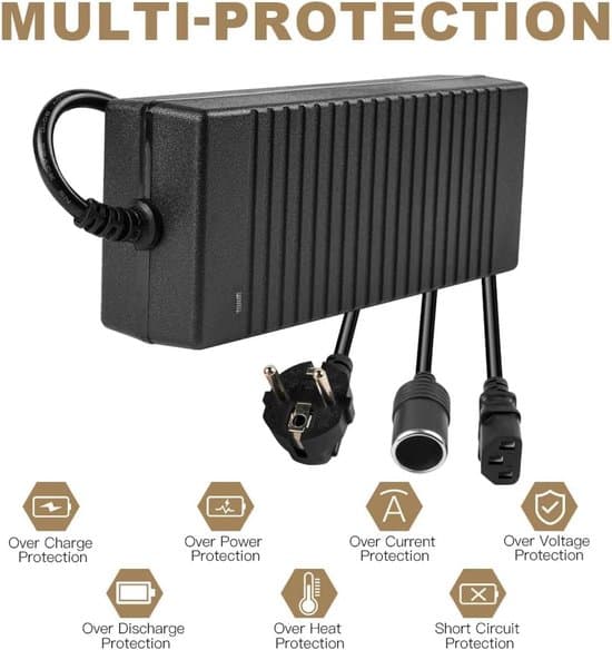 AC til DC-adapter/omformer, 5 ampere, 60 watt, 220V til 12V, strømtransformator, for sigarettenner/kjøleskap.