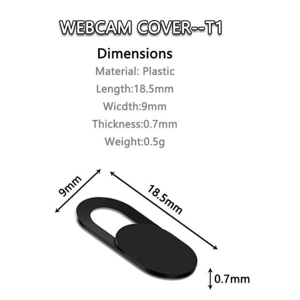 Sort 6 stk - Universal Webcam Cover til mobiltelefonkamera, magnetisk skydercover til webcam