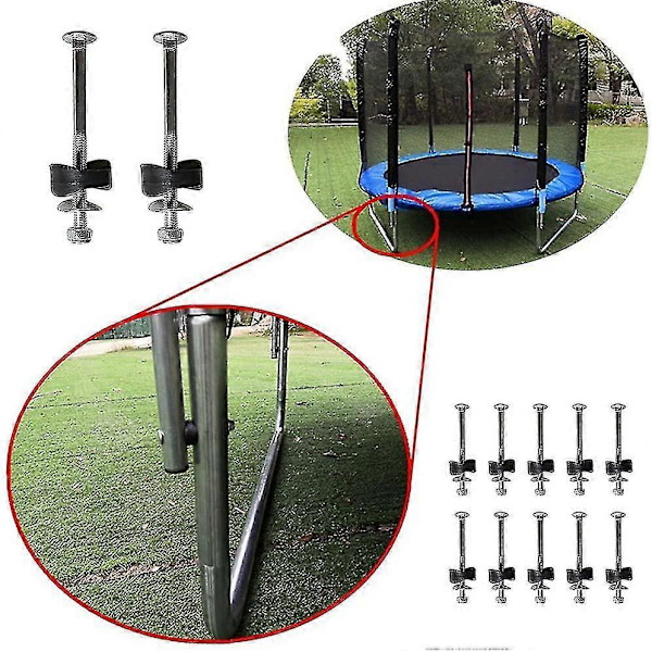 12-pack Trampolinavståndshållare med skruvar för att fixa trampolinen - Ersättningstillbehör för trampolin