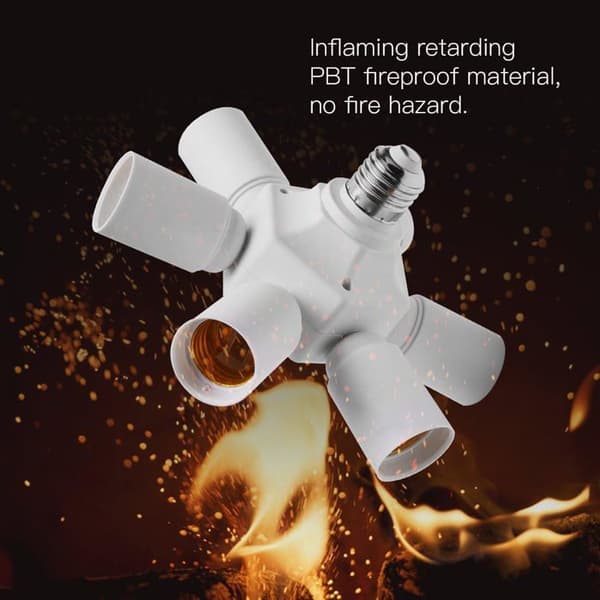 E26 E27 7-i-1 Fatningssplitteradapter til Standard E26 Medium Base Pærer i 1 Lyskilde