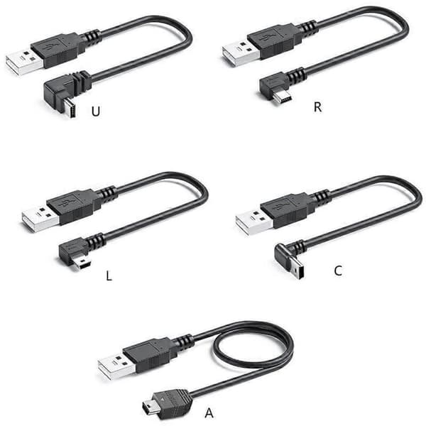 Universal USB til mini USB-kabel til kameraer, smartphones og andre enheder - 25 cm (højre side)