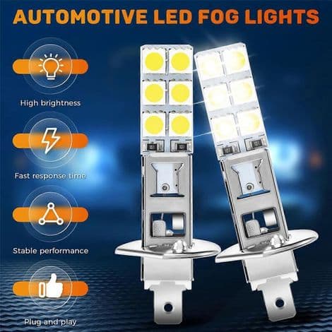 Sarja 4 H1 6000K Super White 80W LED-polttimoa sumuvaloihin