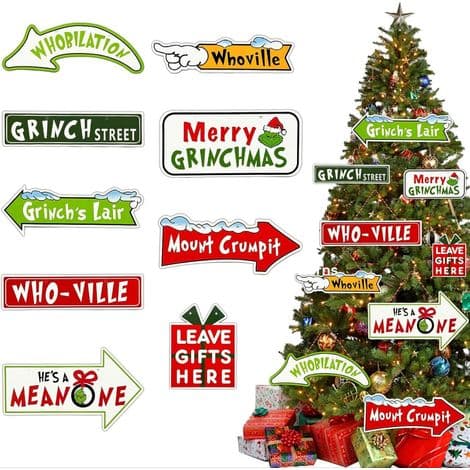 Bestselgende Grinch julepynt, Grinch dekorative paneler, julepynt, festutstyr