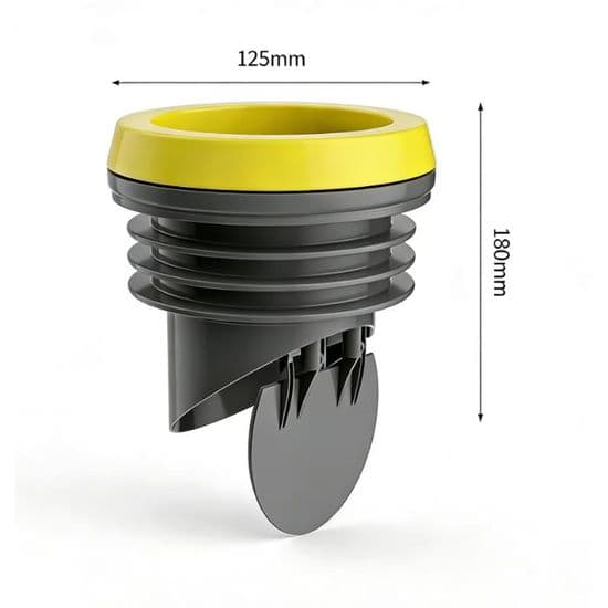 PVC lugtfælde ventil 100-110mm - 1, Toilet kontraventil til PVC afløbsrør - Sort Noneary