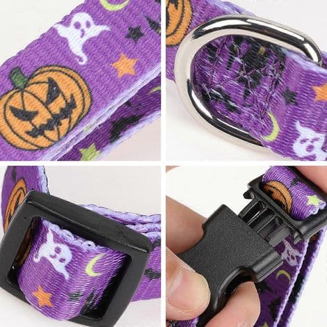 Lilla Halloween kæledyrshalsbånd (1 stk) lavet af let og holdbart polyester