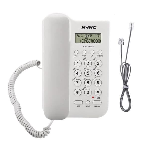 BELLE TECH KX-T076 Väggmonterad skrivbordstelefon för hem, hotell - Vit