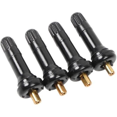 Vandtæt dækventil til Ford tryksensor. Holdbart gummi. Pakke med 4. Nem, værktøjsfri installation.