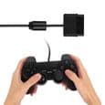 For PS2-kontroller: Svært følsom, kablet gamepad-grep med dobbel motor for PS2-spillkonsollkontroller