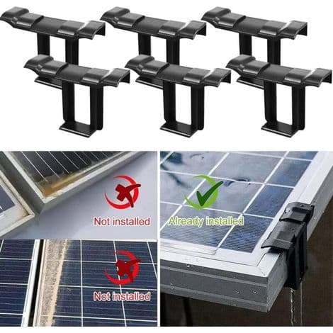 35 mm dräneringsklämmor för solpaneler – fästen för vattendränering och rengöring av solcellsmoduler – förpackning med 12