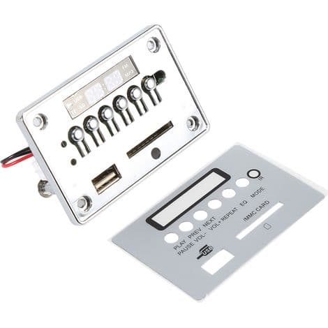Bluetooth MP3-lydmodul med USB-afspiller, FM-radio og indbygget hukommelse (sølv)