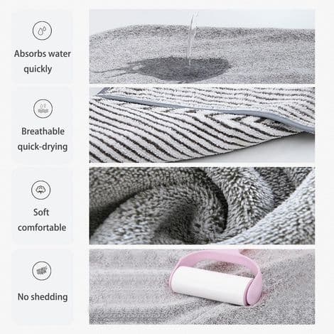 Sæt med 2 mikrofiber turbanhåndklæder til vådt hår, hurtigtørrende