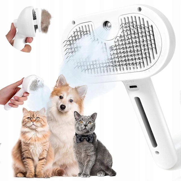 Ångborste för djur, katt, hund, elektrisk för hårvård