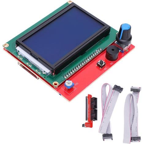 12864 LCD-skærm til 3D-printer, intelligent kontrolmodul med 2 linjer, 2 stk.