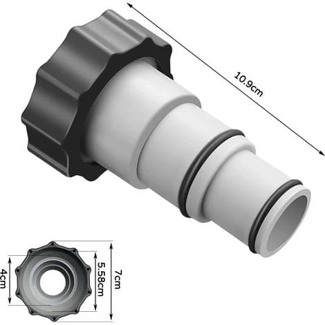 Poolslangadapter A, Poolslangadapter, 38 mm och 32 mm diameter, Pooladapter A, Slangadapter för pumpar, Slangkoppling med (2 stycken)