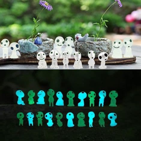 Figurin - Kodama Princess Mononoke - Lysande - Plast - Grön