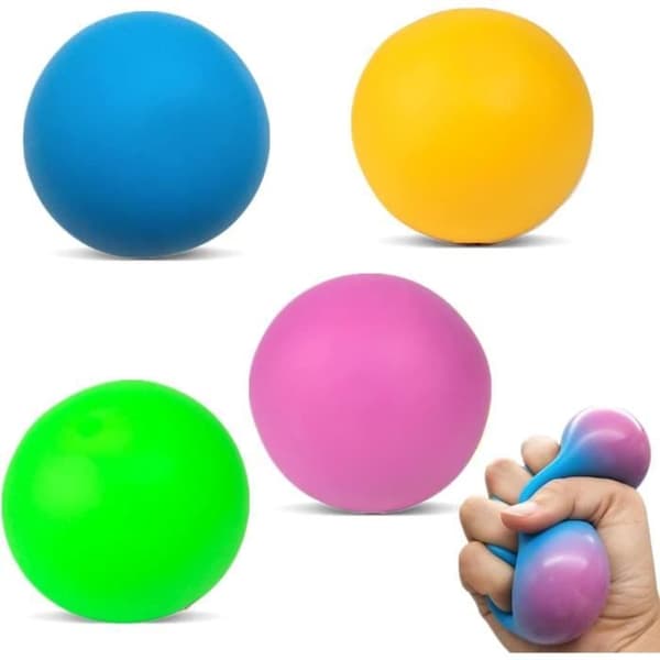 Anti-stress legetøj - 4 farverige bolde - Angst Sensorisk Fidget Håndterapi