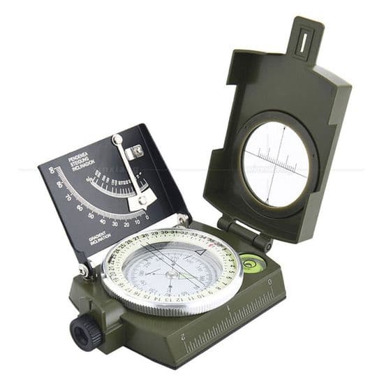 Professionell militärkompass, IP65 vattentät metallkompass, fluorescerande siktkompass, utrustad med klinometer och PZCC