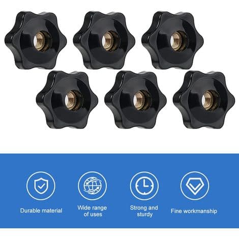 M8-10 Stjärnmutter Spännknopp Pack, Räfflad Gängad Spännknopp, M8 Spännmutter, Stjärnhuvud Spännmutter Knopp, för Mekanik, Möbler, Elektronik E
