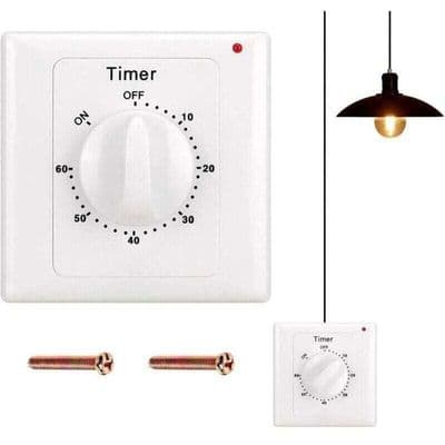 Nedtellingstimerbryter - ZOR® - 60-minutters timer - Vannbestandig - 86x86 mm