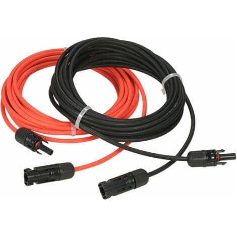 Forlængerkabel til solpanel med MC4-stik, rød + sort par, 14AWG, 4 meter