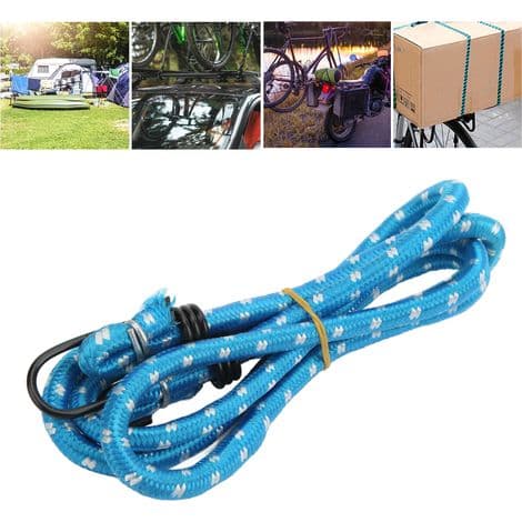 Elastiska snören med krokar för cyklar, bagagehyllor och camping - Blå