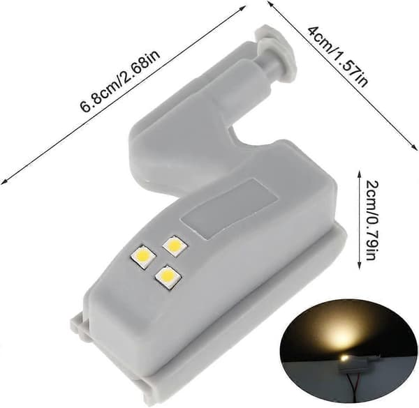 10 stk. Universal Hengsel LED Sensor Lys Skap Garderobe Nattlys