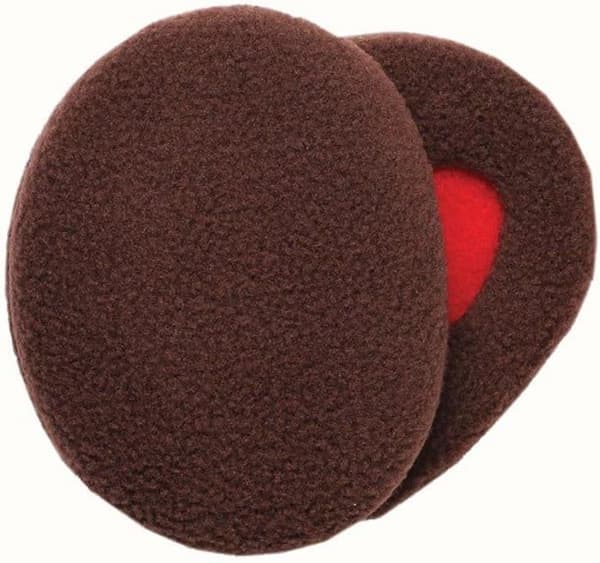 Öronmuffar utan band, fleece-öronmuffar med Thinsulate-isolering - Brun, stor
