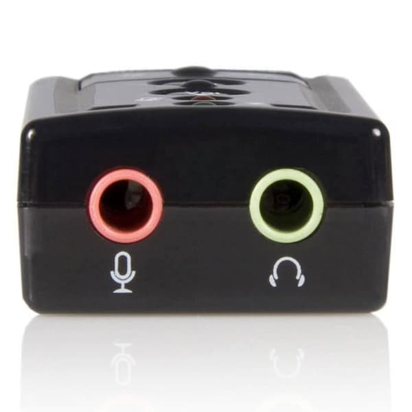USB 7.1 lydkort - CSL - Dynamisk 3D Surround - Funksjonstaster - Plug-and-Play - Svart
