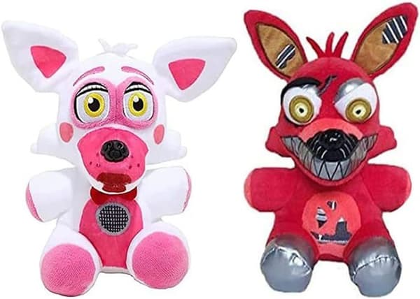 Five Nights Withered Foxy plysjdukke, Funtime Foxy barnas gavesamling, 2 stk