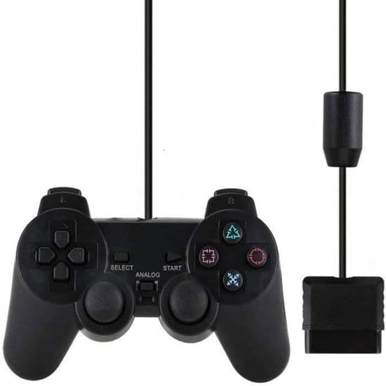 Spilcontroller - Shock Controller - PS2 - Med ledning - Vibration - Ergonomisk